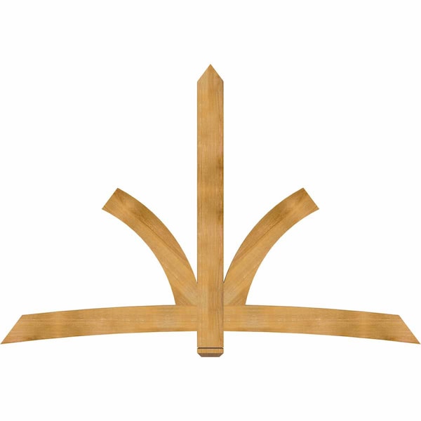 Ekena Millwork Davenport Rough Sawn Timber Gable Bracket, Western Red Cedar, 96"W x 64"H x 2"D x 6"F, 16/12 Pitch GBW096X64X0206DAV00RWR - main